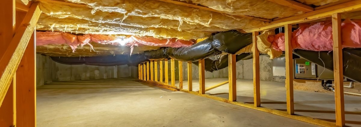 wood studs and exposed insulation - South Metro Custom Remodeling unfinished basement