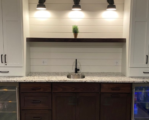 finished basement with a wet bar - South Metro Custom Remodeling basement contractor