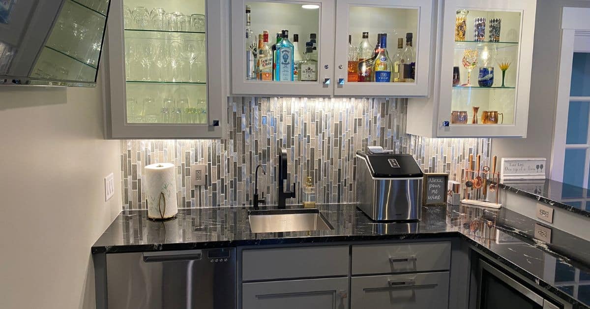 finished basement with built in storage cabinets - South Metro Custom Remodeling custom basement remodel